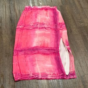 ANN MORGAN WOMEN’S MAXI PINK TYE DYE SKIRT SIDE SLIT M